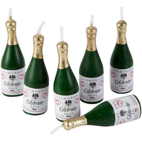 Champagne Bottle Candles - Click Image to Close